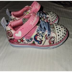 SKECHERS TWINKLE TOES Girls Light Up Shoes Sneakers Toddler Sz.6 unicorn